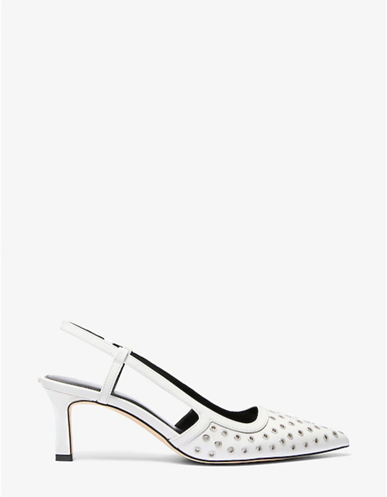 Alora Grommeted Leather Slingback Pump
