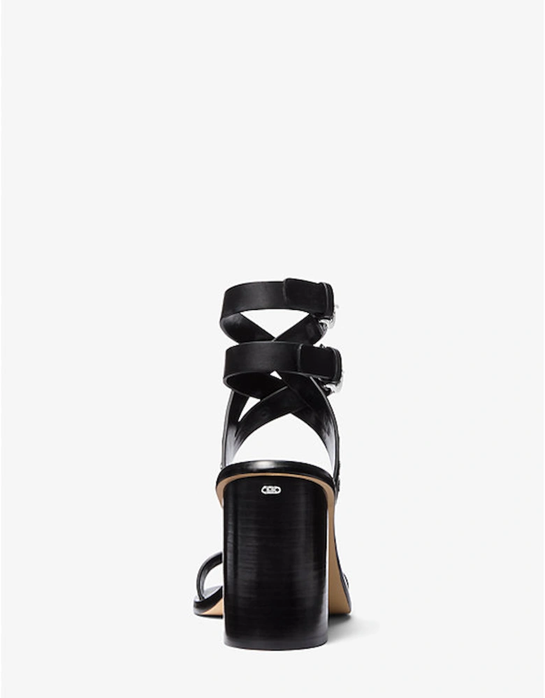 Irene Studded Leather Block Heel Sandal