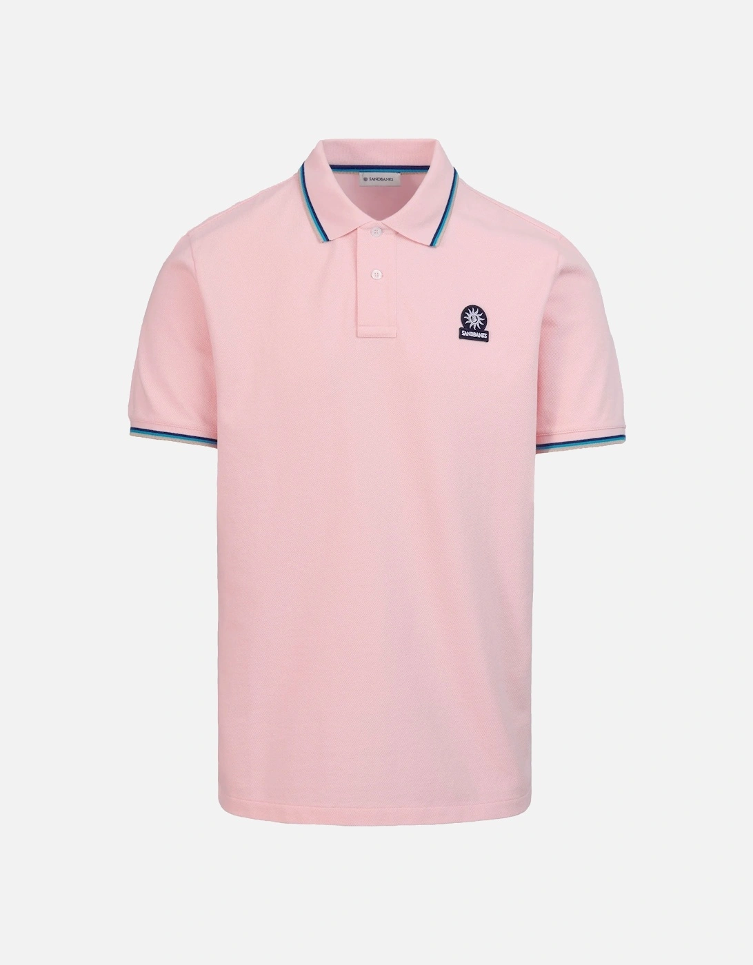 Badge Logo Tipped Polo Shirt Crystal Rose, 4 of 3