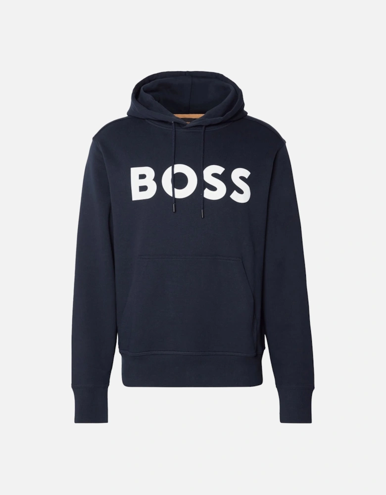 BOSS Logo Print Webasic Hoodie Dark Blue