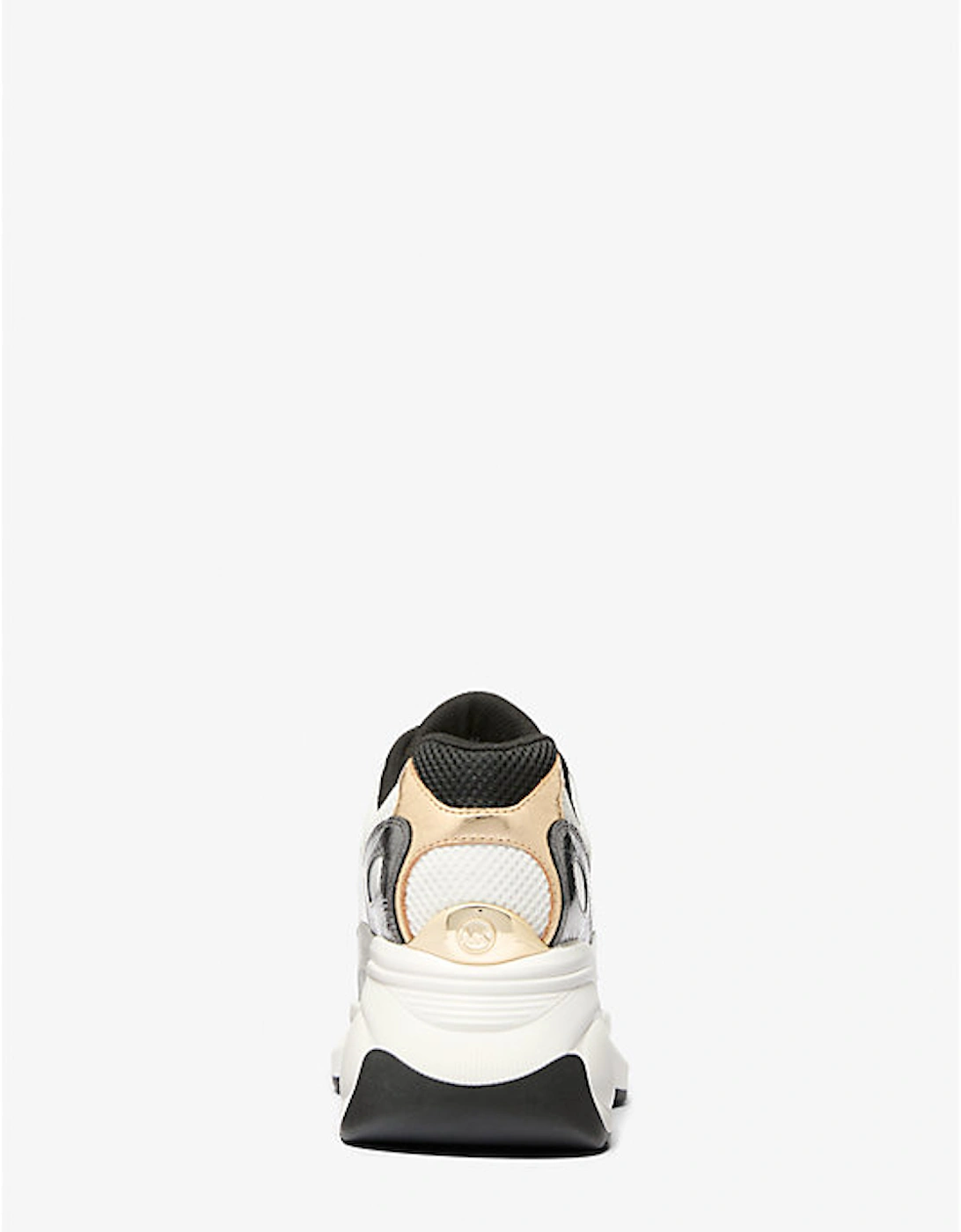 Zuma Color-Block Crackled Leather and Mesh Trainer