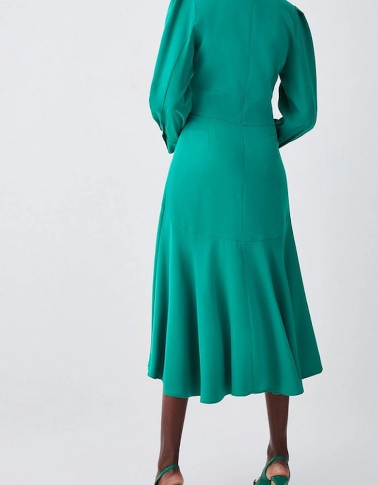Tall Soft Tailored High Low Sleeved Midi Dress
