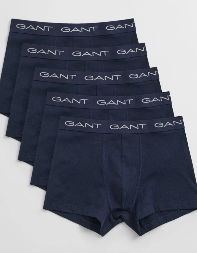 5-Pack Slim Fit/Regular Rise Boxer Trunks, Marine