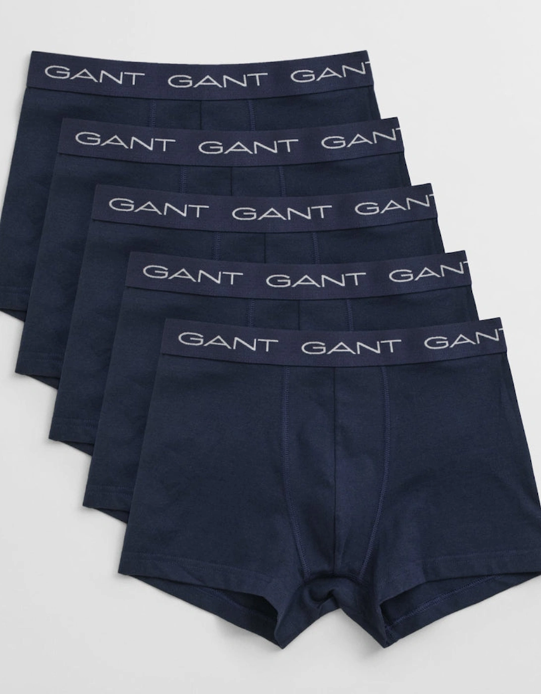 Gant Men's Navy 5-Pack Slim Fit/Regular Rise Boxer Trunks, Marine - : 32/33/32 Medium