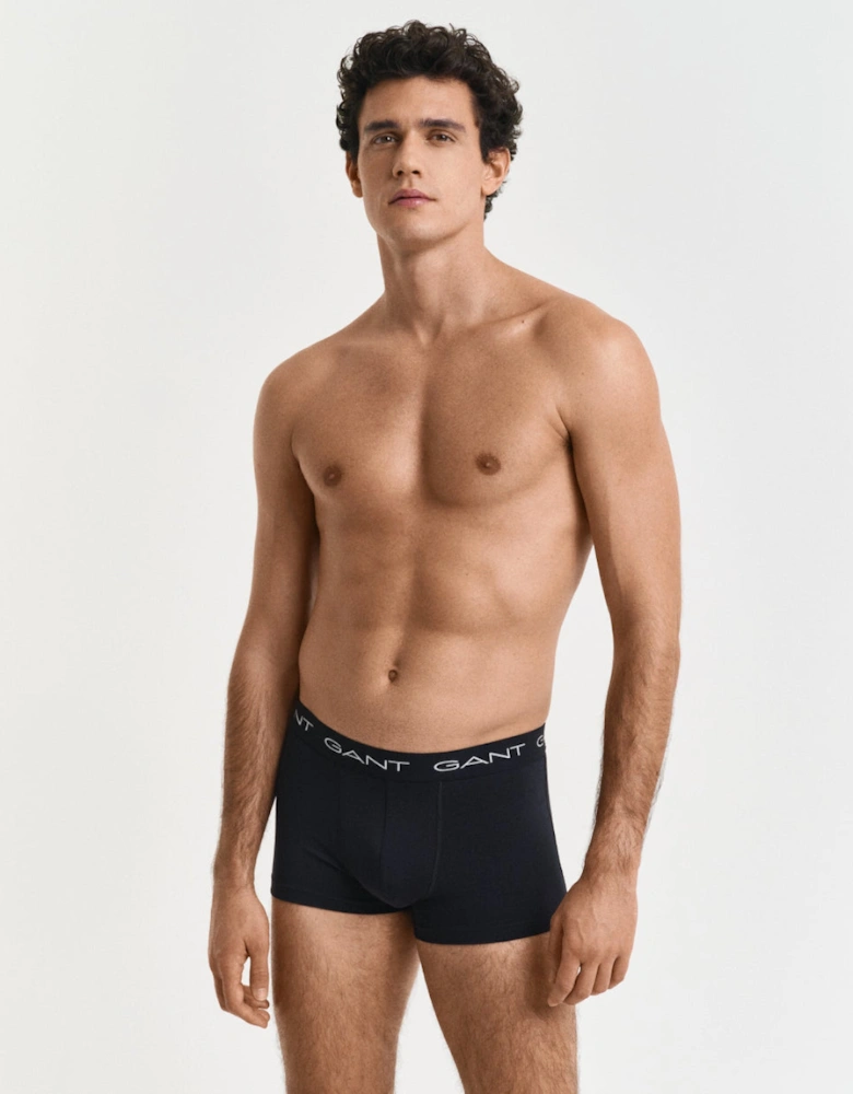5-Pack Slim Fit/Regular Waist Boxer Trunks, Black