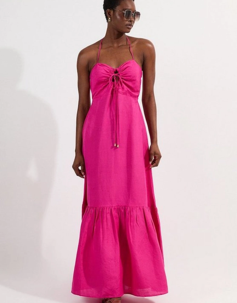 Viscose Linen Woven Maxi Beach Dress