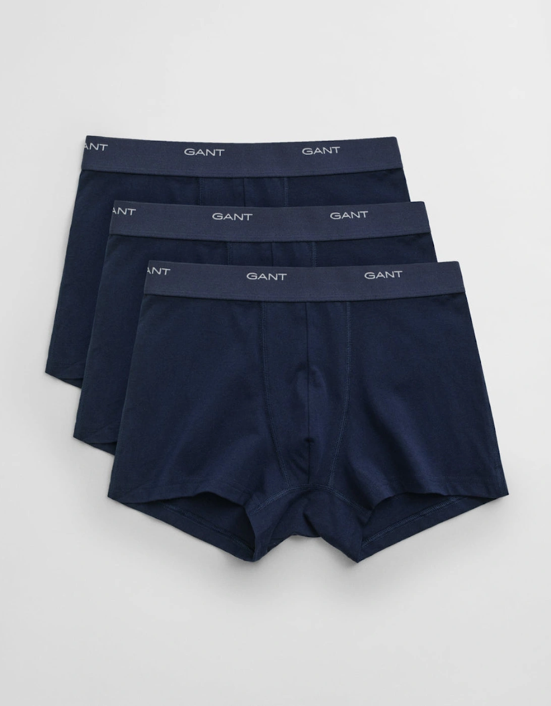 Gant Men's Navy 3-Pack Regular Waist, Core Boxer Trunks, Marine - : 32/30/31 Small