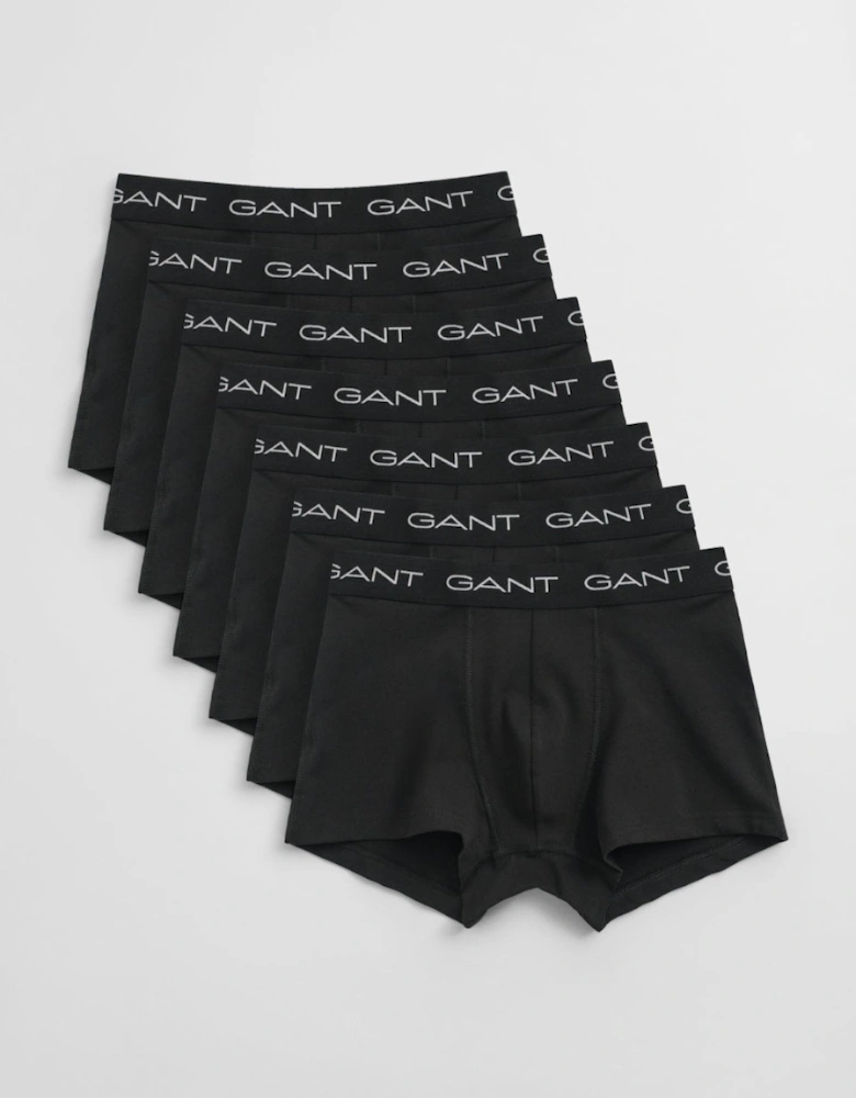7-Pack Regular Waist Boxer Trunks, Black