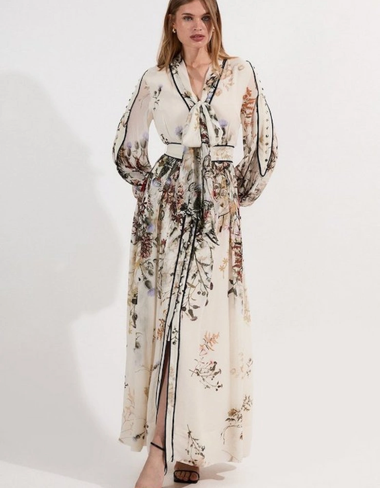 Lydia Millen Viscose Floral Border Print Woven Maxi Dress