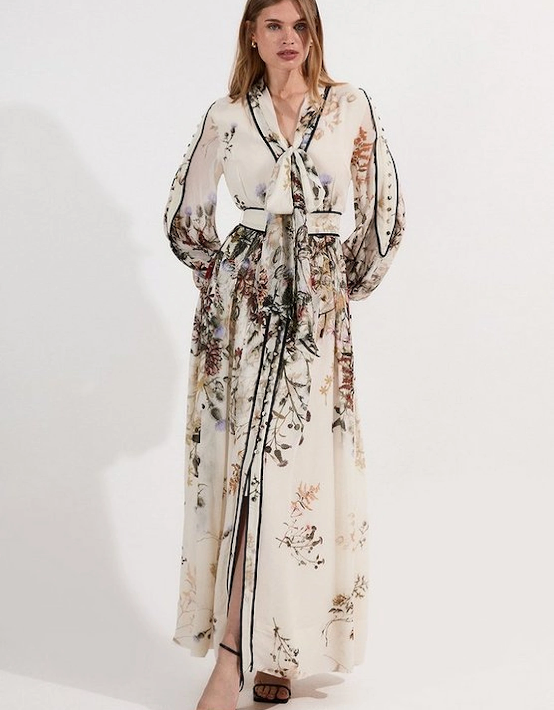 Lydia Millen Viscose Floral Border Print Woven Maxi Dress, 2 of 1