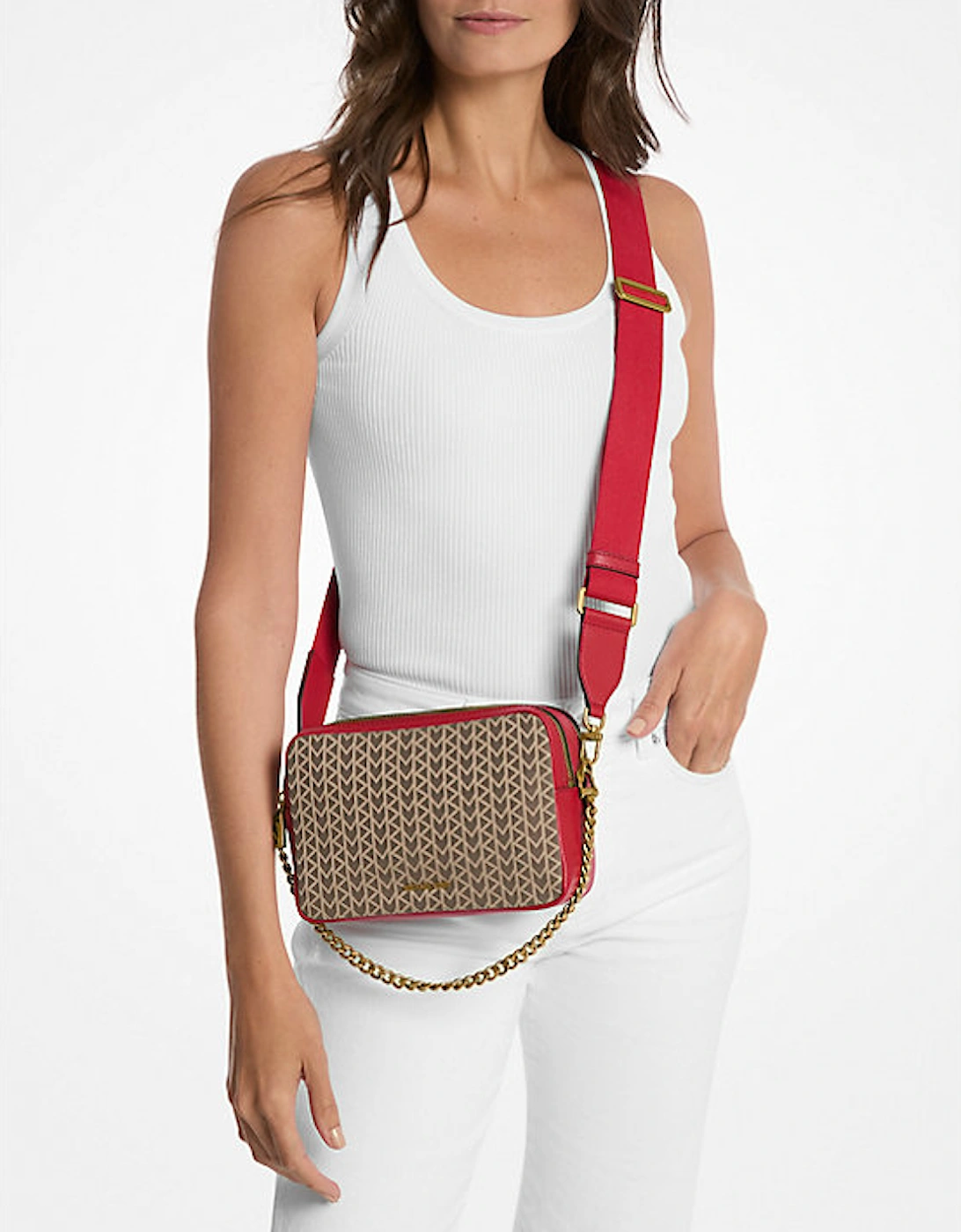 Bryant Medium MK2000 Logo Jacquard Camera Crossbody Bag, 2 of 1
