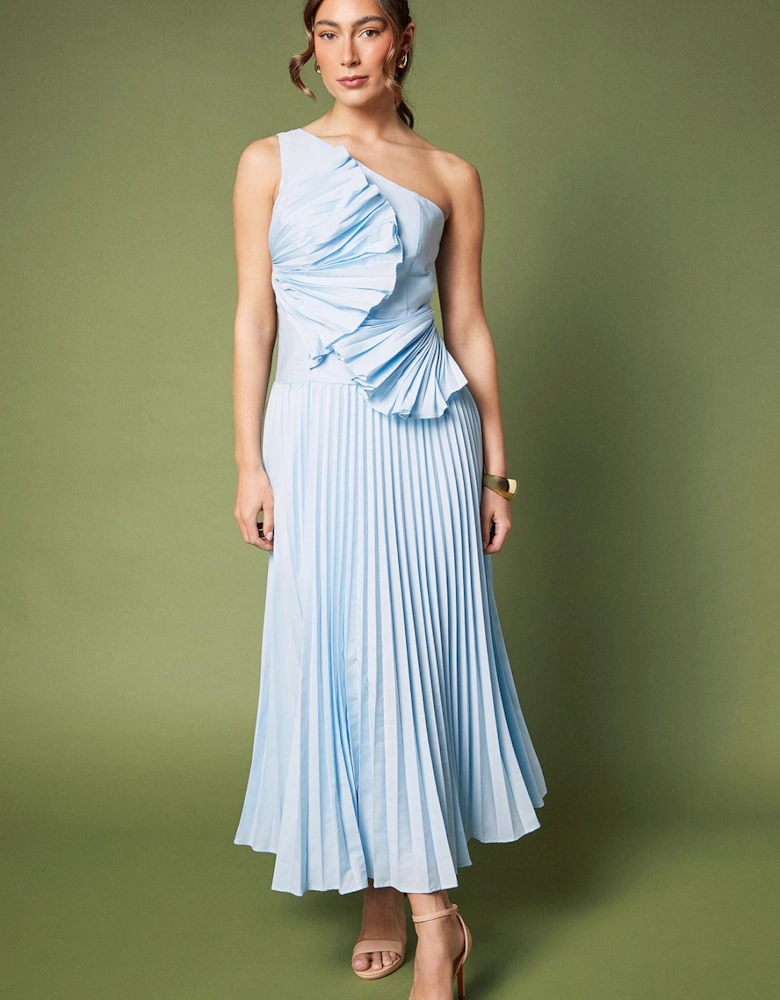 Pleat Fan Bandeau Dress