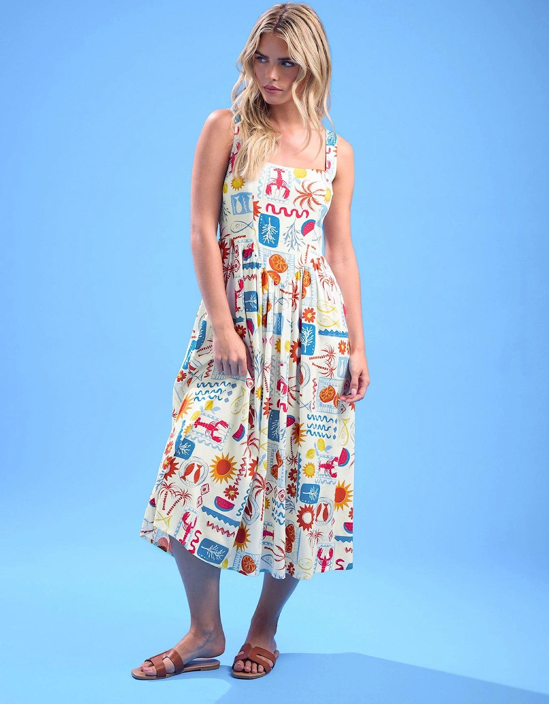 Petite Postcard Midi Dress - White, 2 of 1