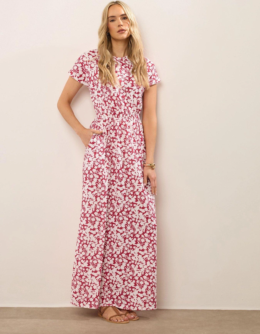 Shirred Waist Maxi Dress - Red, 2 of 1
