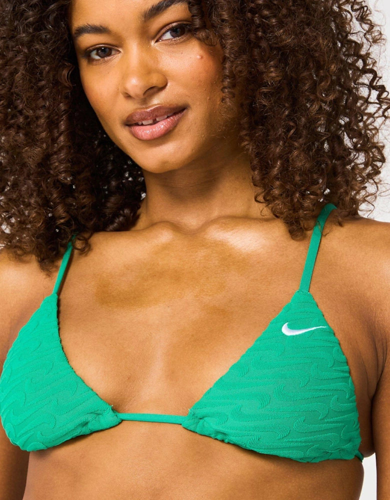 Womens Terry Triangle Bikini Top - Green