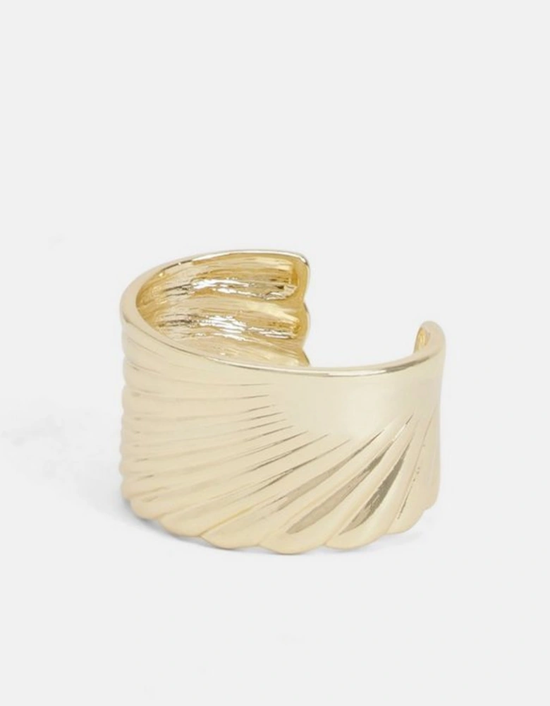 Gold Textured Statement Bangle
