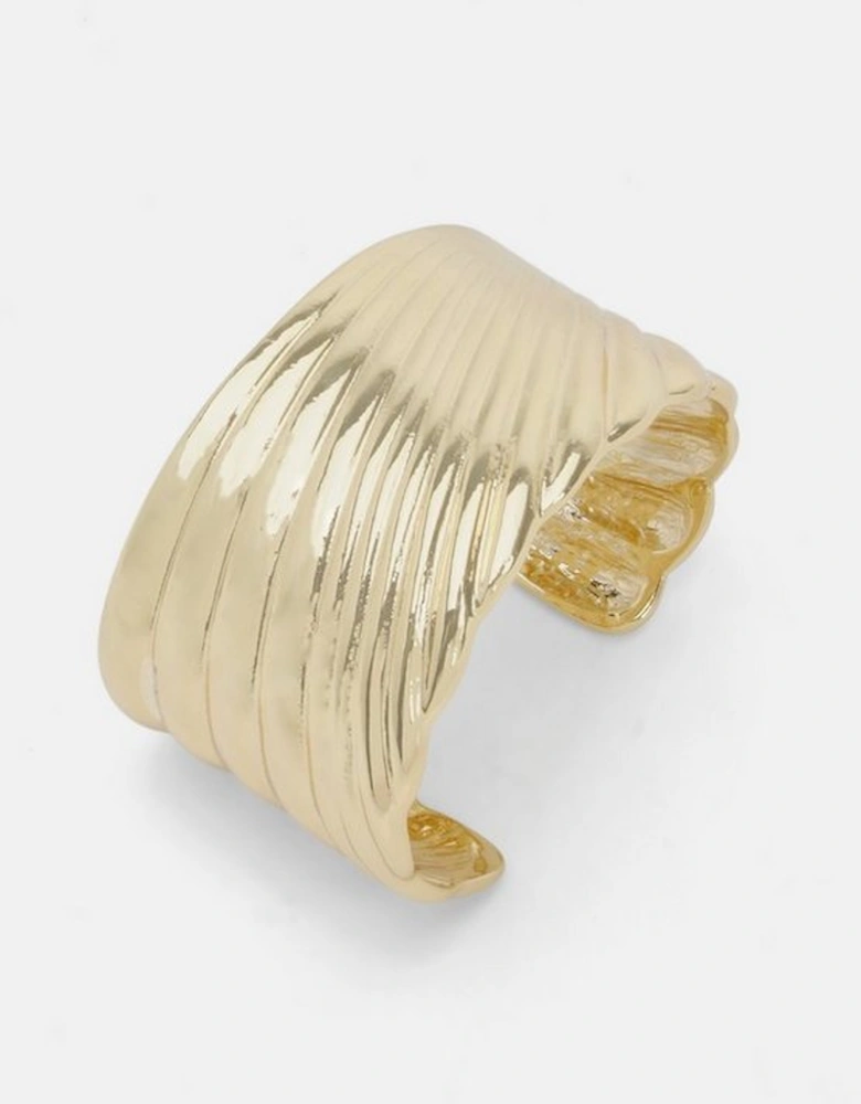 Gold Textured Statement Bangle