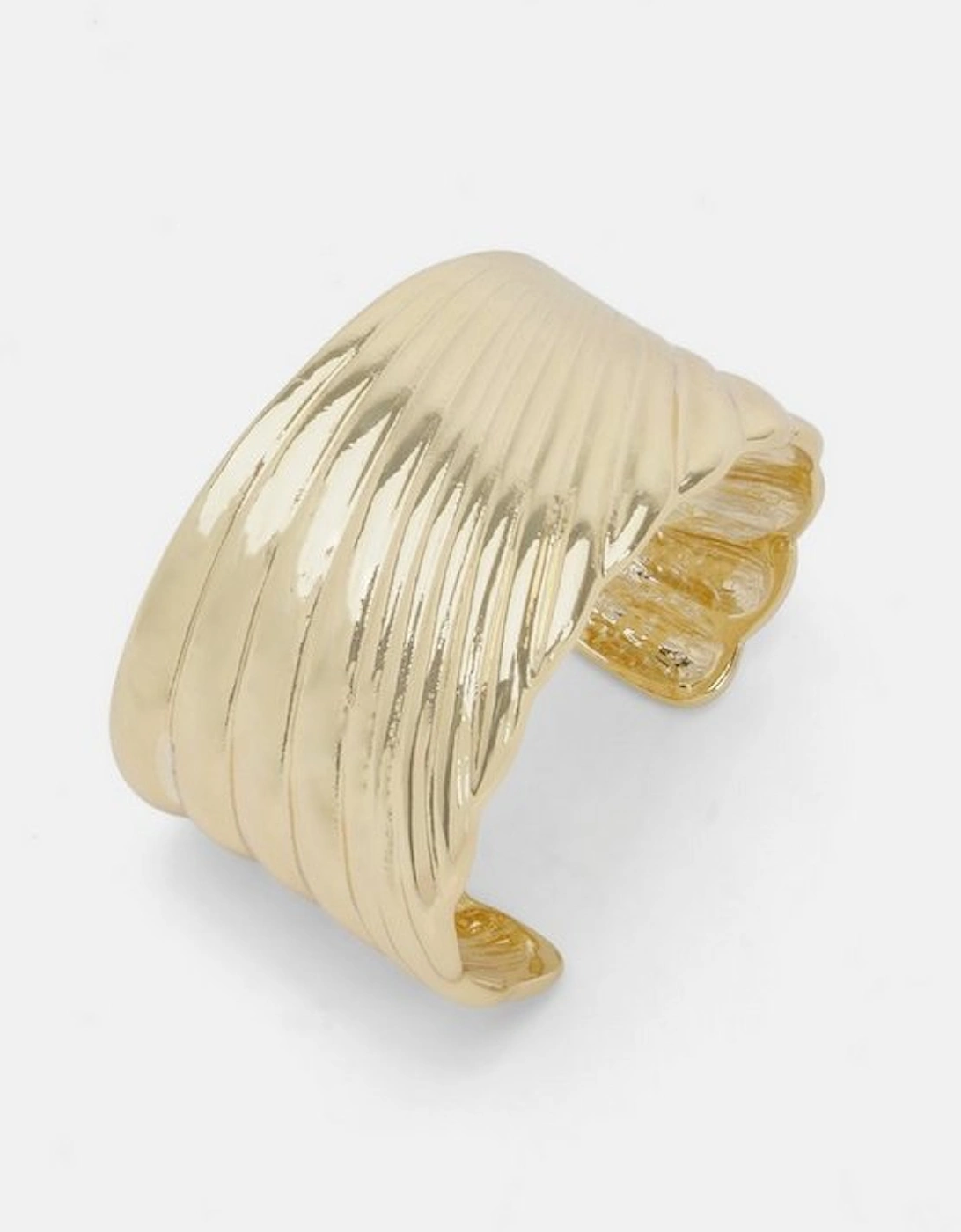 Gold Textured Statement Bangle