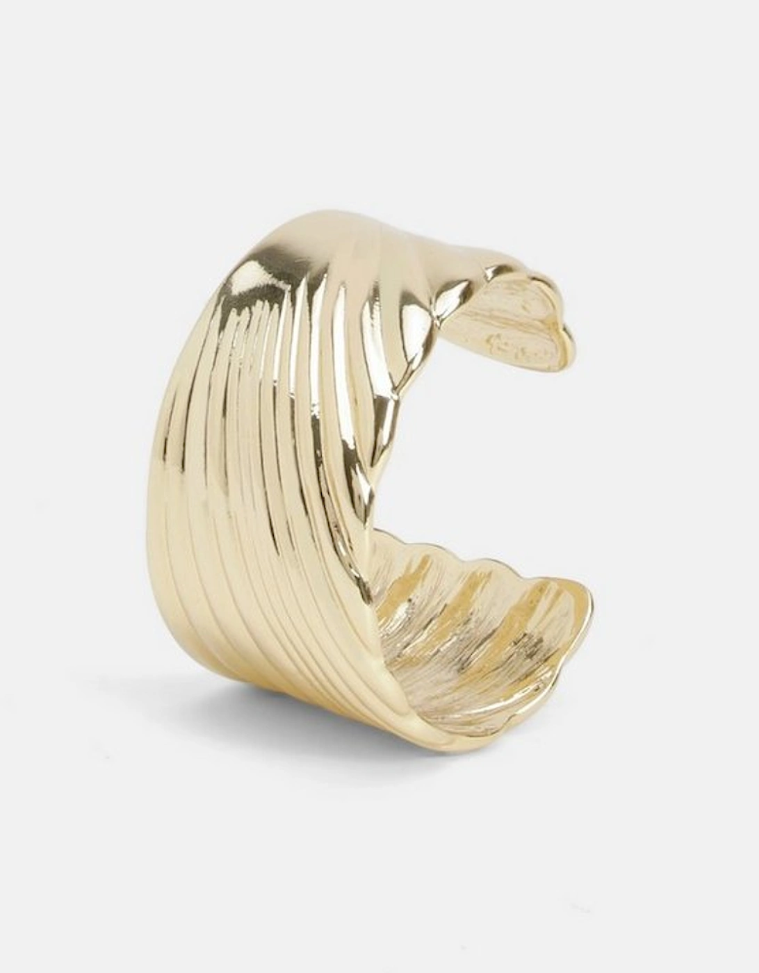 Gold Textured Statement Bangle