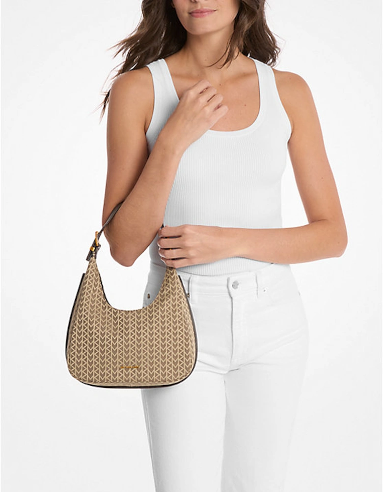 Nolita Small MK2000 Logo Jacquard Hobo Shoulder Bag