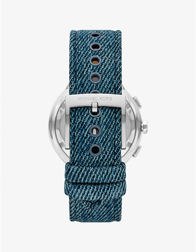 Oversized Gramercy Silver-Tone Denim Watch