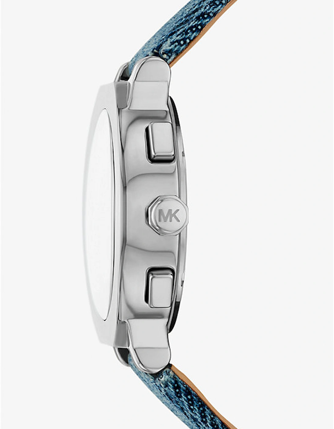 Oversized Gramercy Silver-Tone Denim Watch