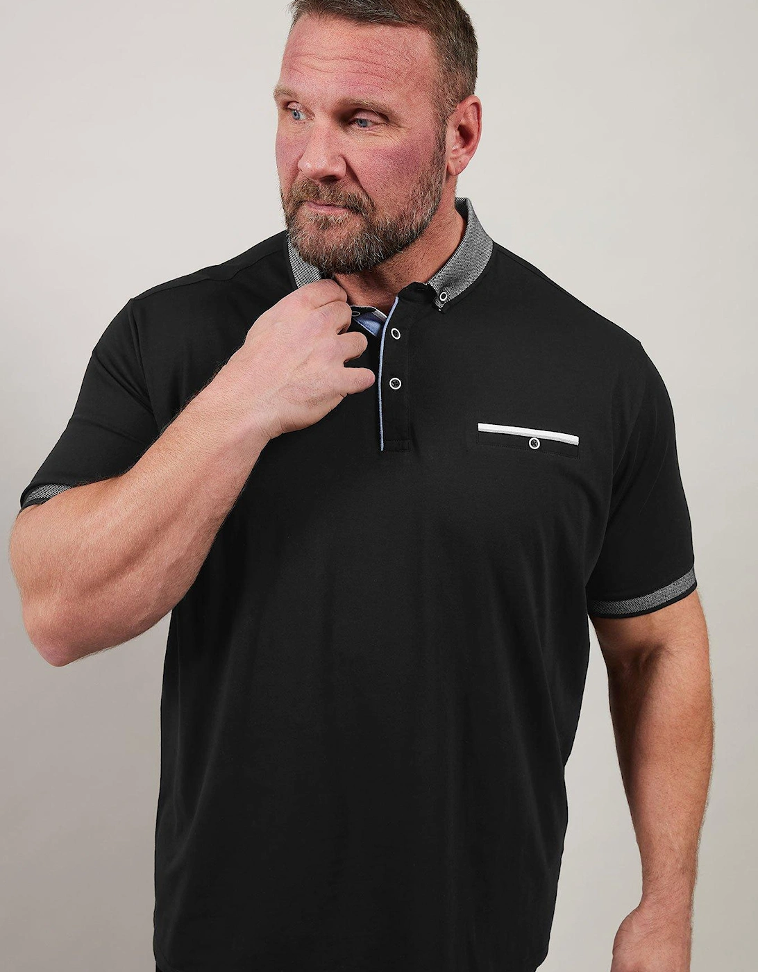 Chambray Pocket Polo Shirt - Black, 2 of 1