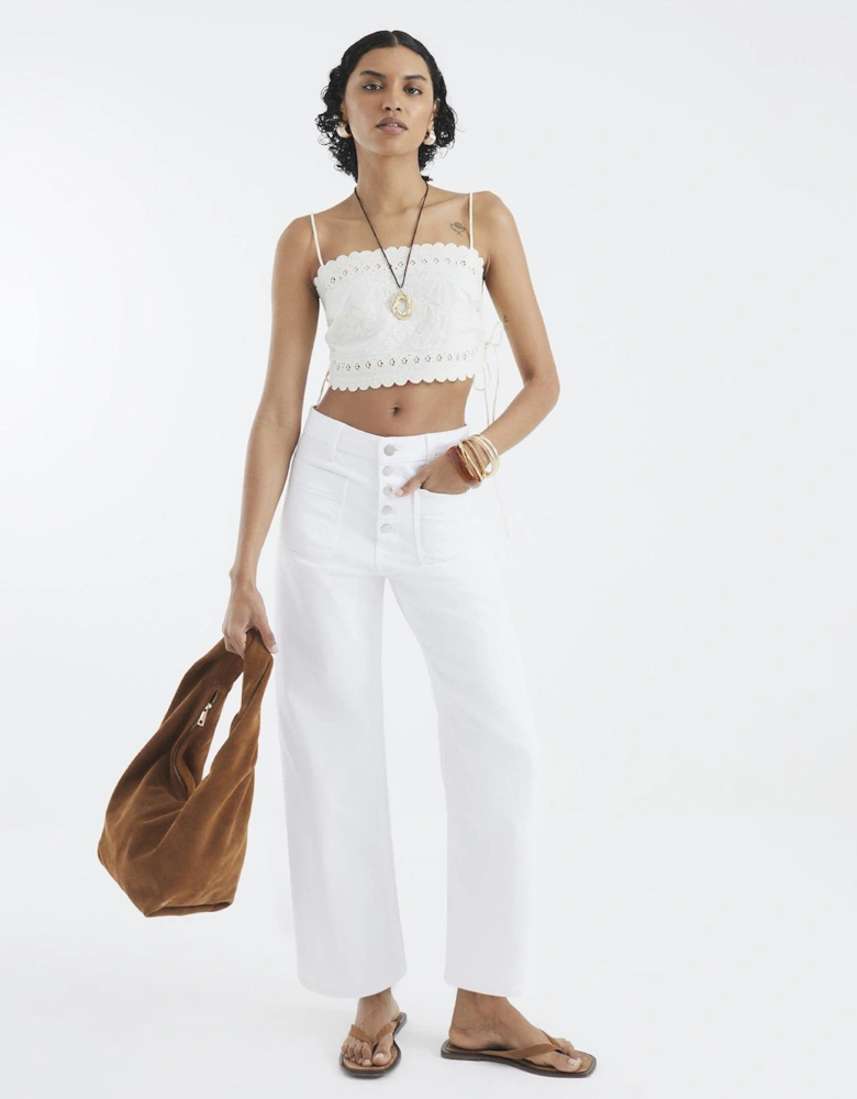 Wide Leg Cropped Jeans
