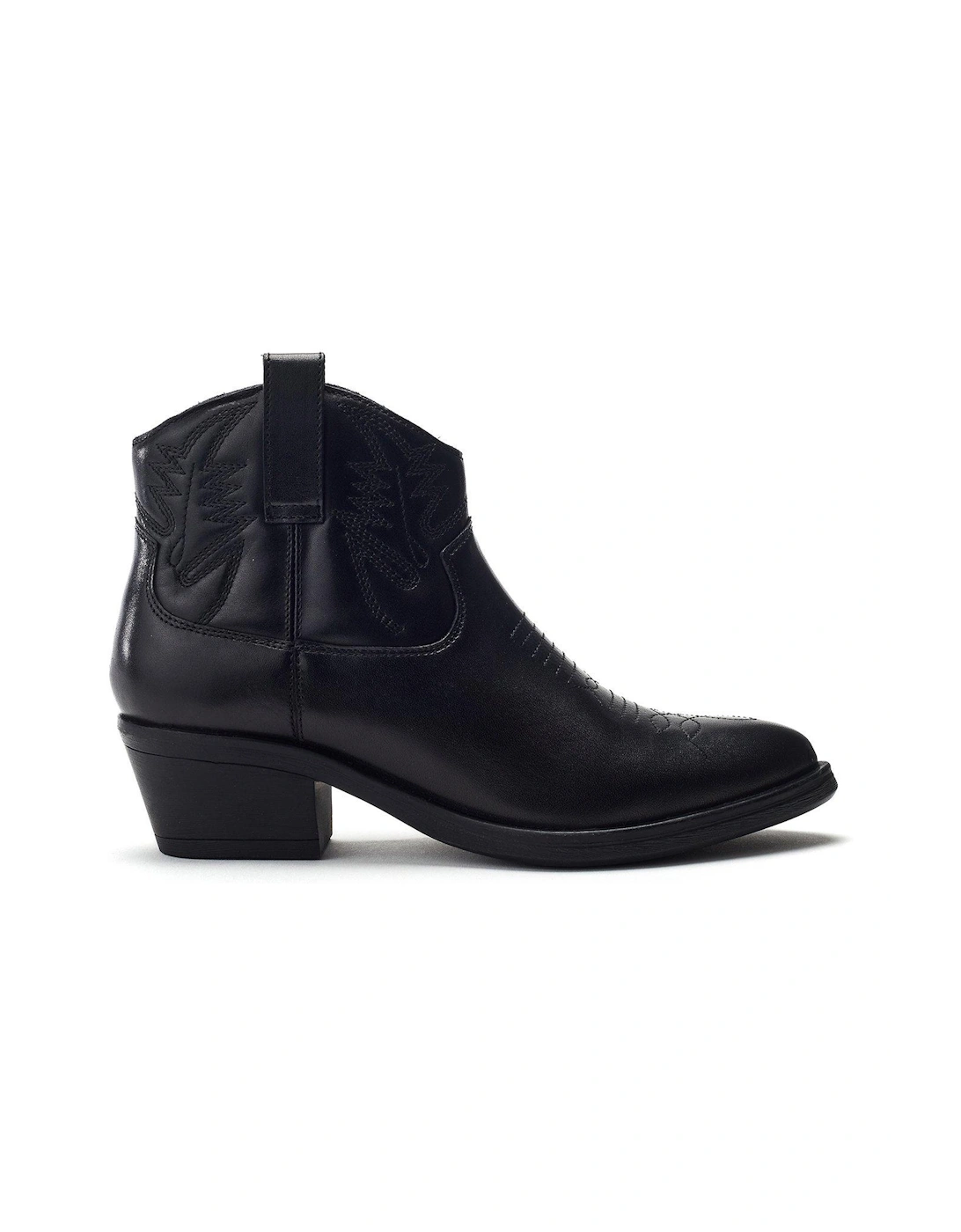 Bracknell Leather Western Boots - Black, 5 of 4