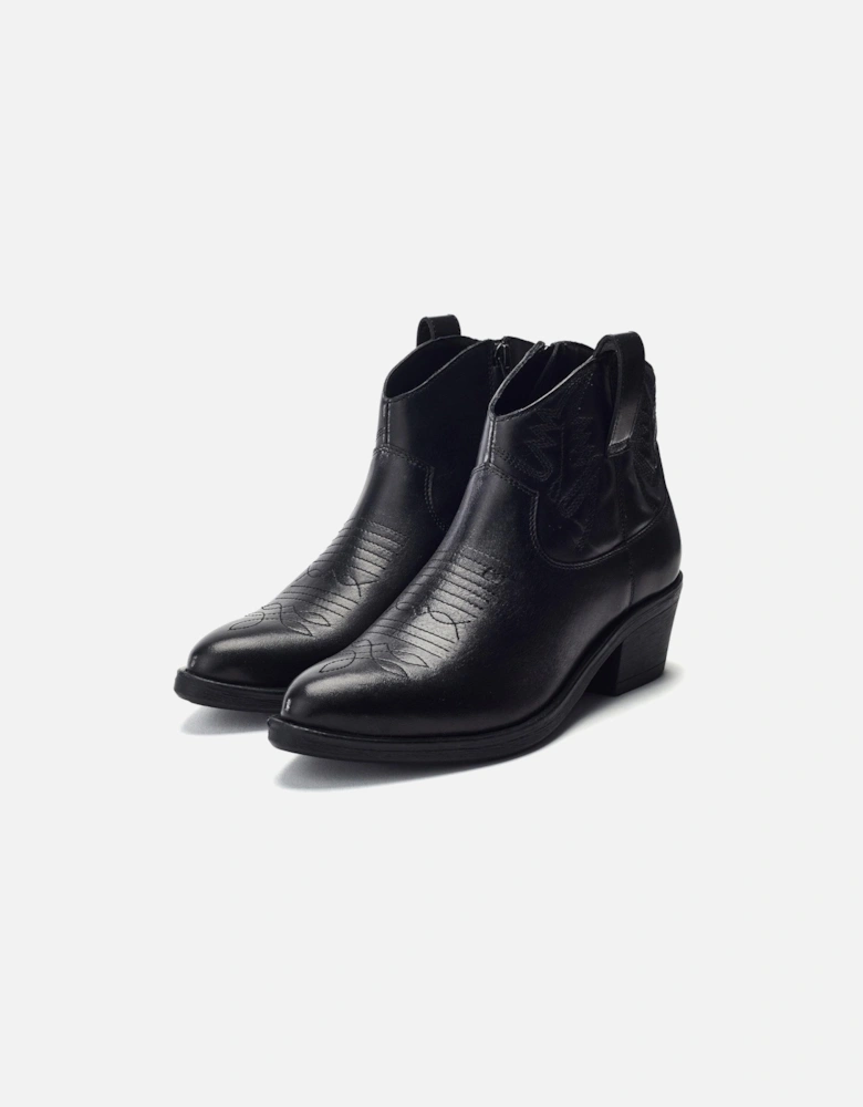 Bracknell Leather Western Boots - Black