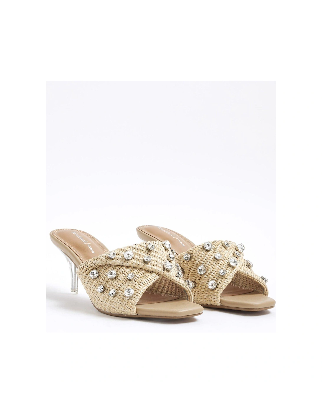 Raffia Twist Heeled Mule Sandals, 2 of 1