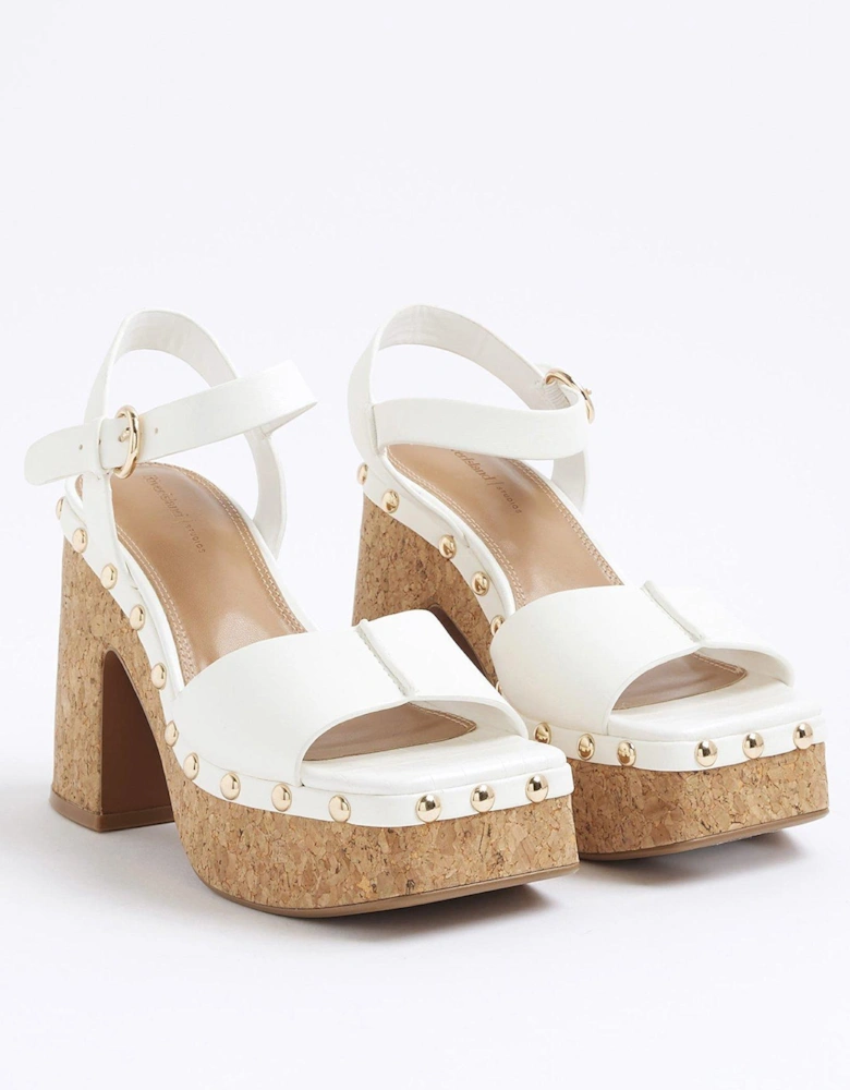 Cork Platform Heeled Sandals
