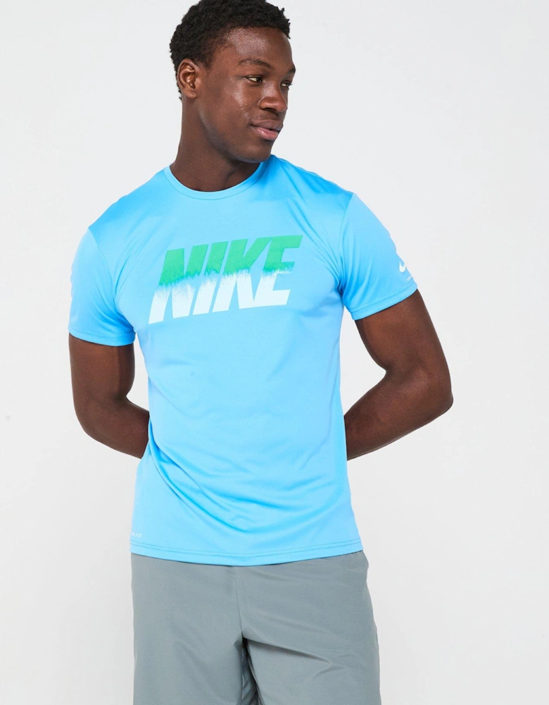 Mens Ocean Merge Short Sleeve Hydroguard T Shirt - Blue