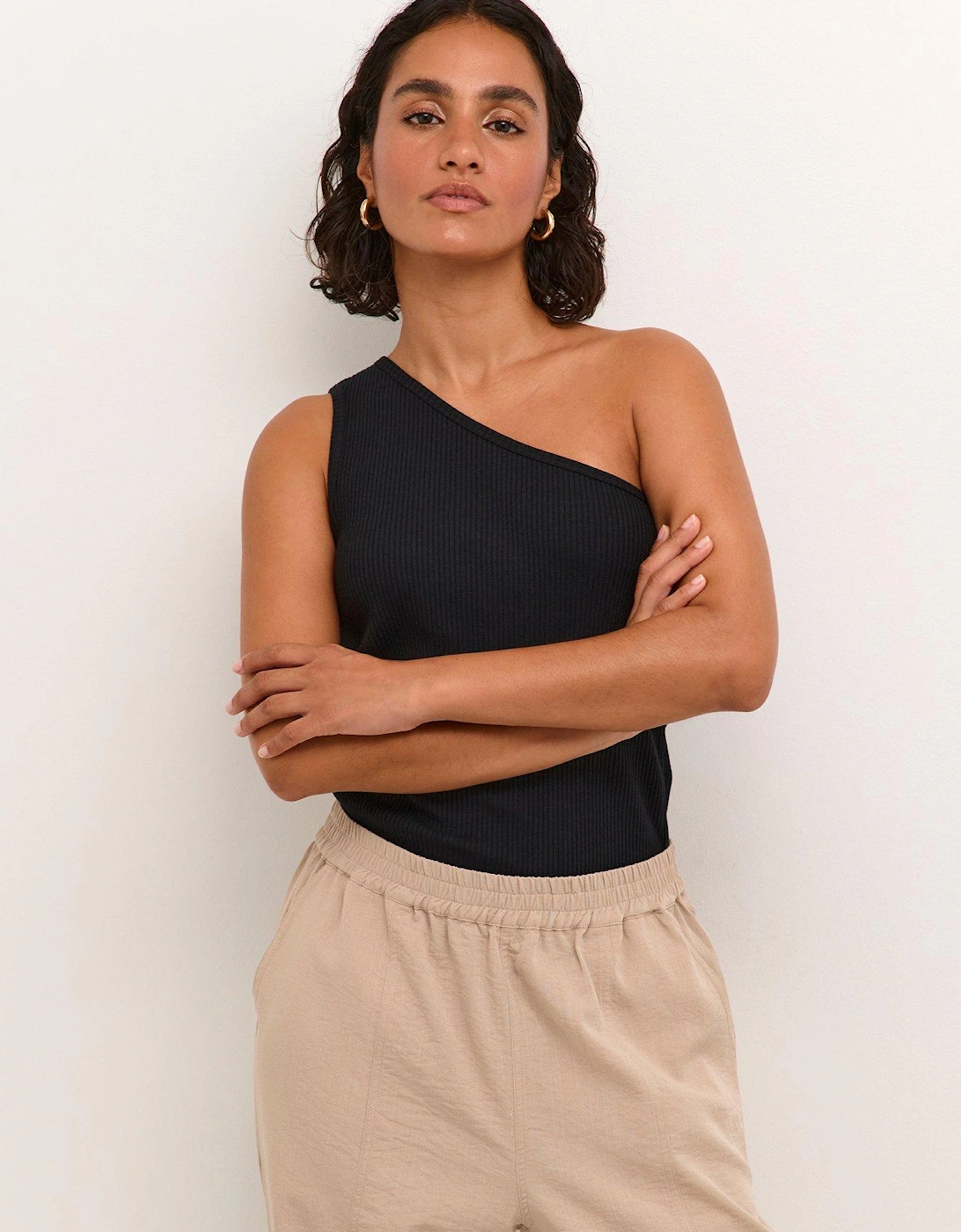 Pia One Shoulder Top - Black, 2 of 1