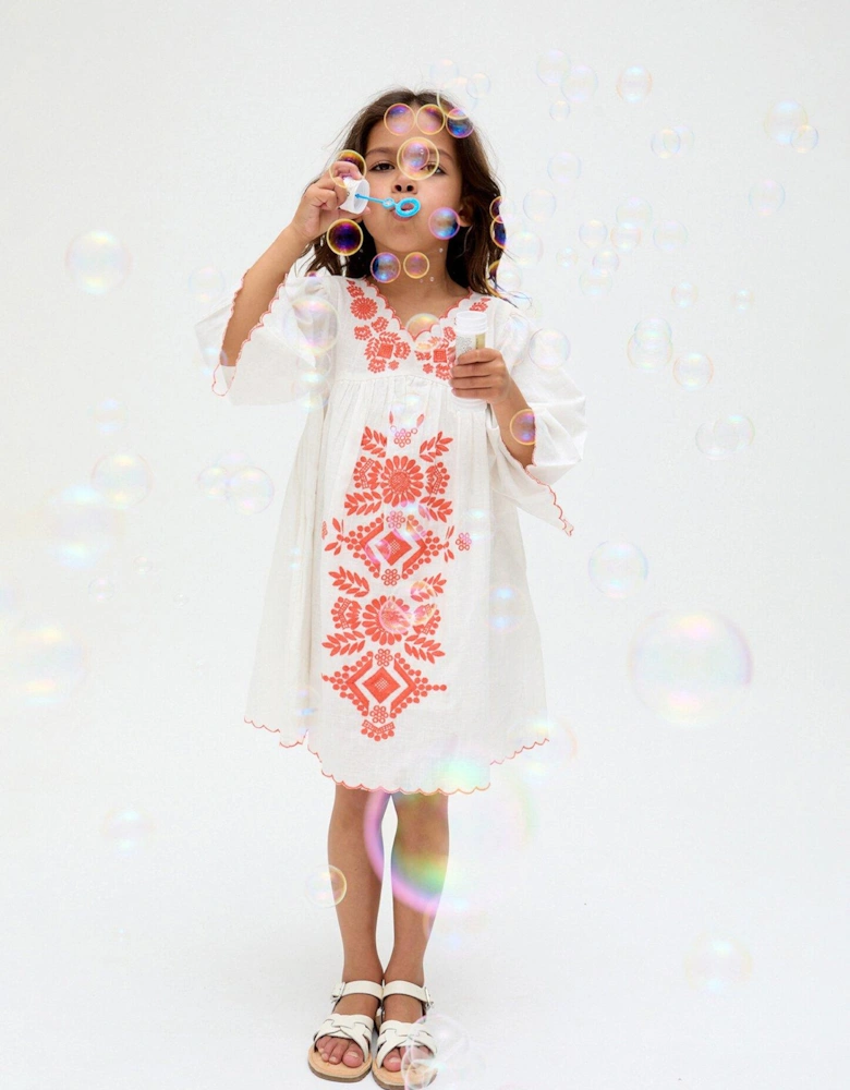 Girls Arrabella Mini Dress - Cream