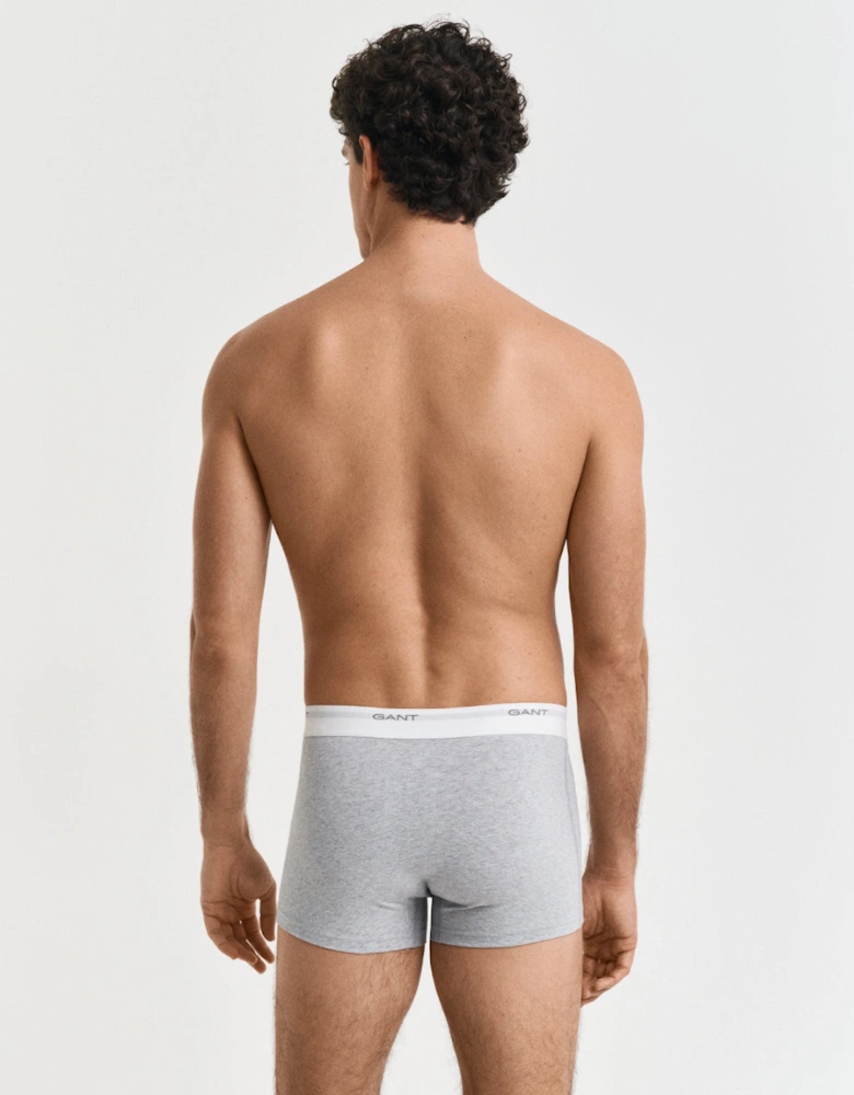 3-Pack Core Boxer Trunks, Light Grey Melange