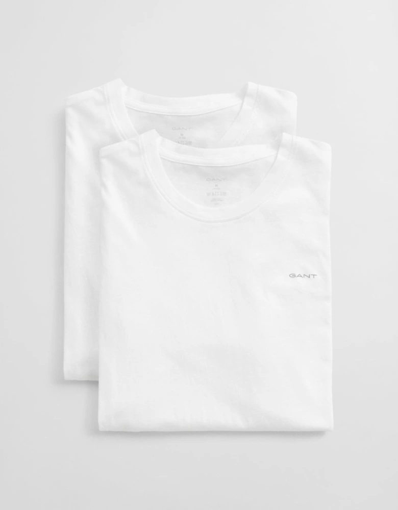 2-Pack Regular Fit Cotton Crew-Neck T-Shirts, White