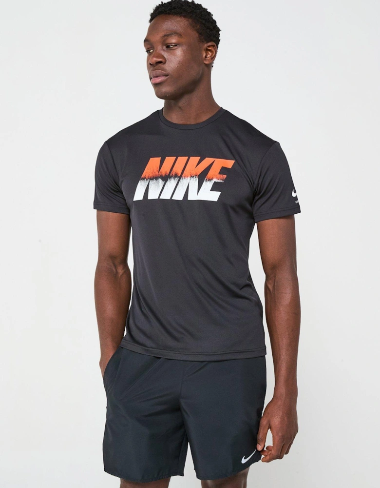 Mens Ocean Merge Short Sleeve Hydroguard T Shirt - Black
