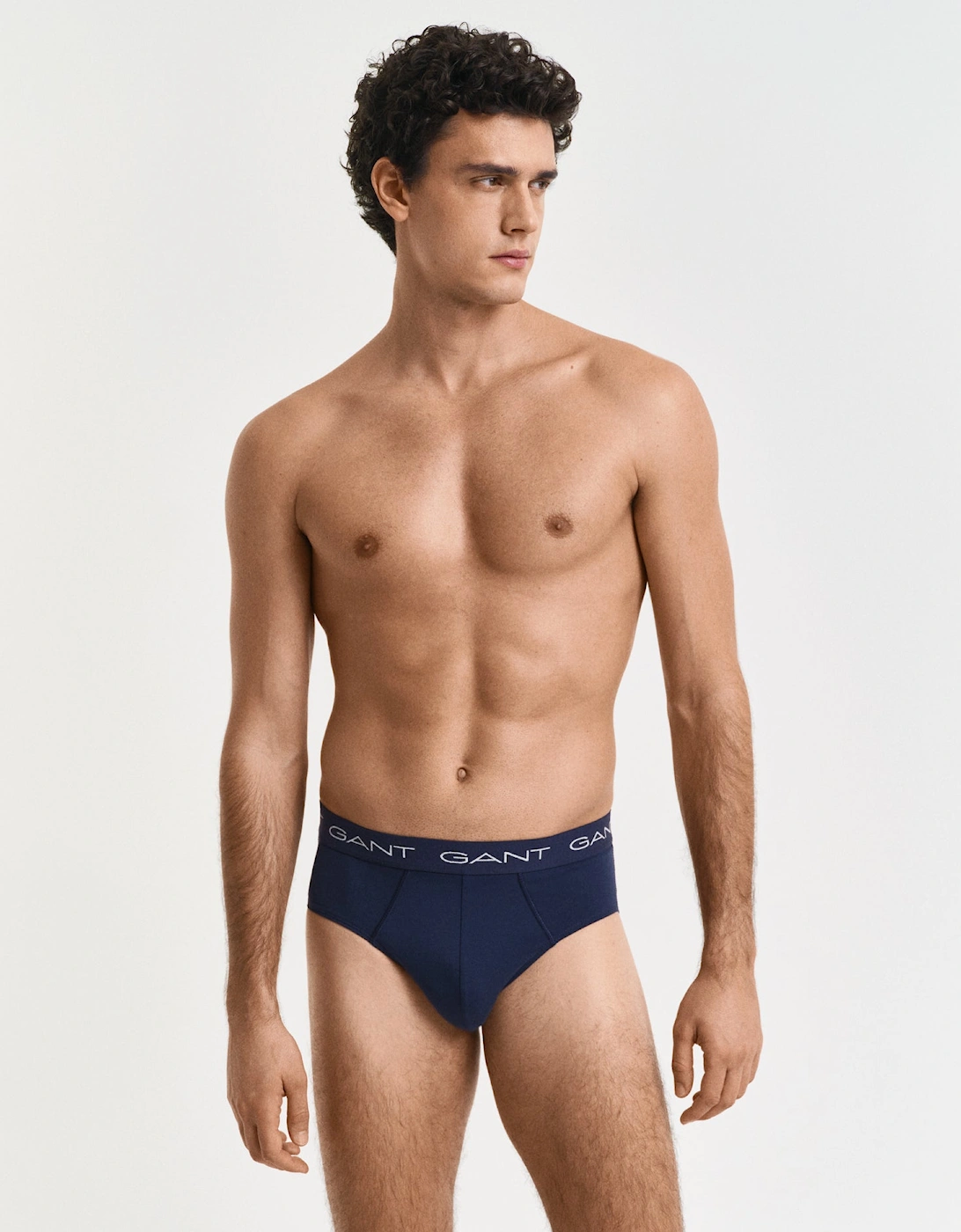 Men's GANT 3-Pack Mens Logo Waistband Briefs - 410 Marine - Navy - Size: 33/32/32