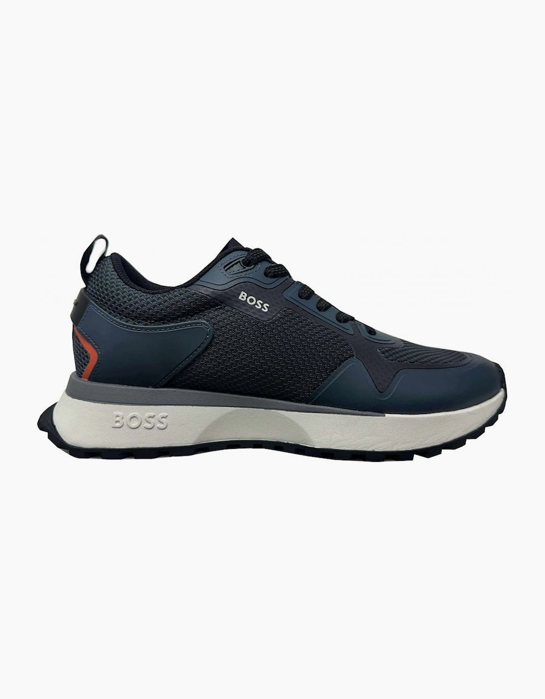 Hugo Boss Men's Black Navy Blue Jonah Runn Trainers - Size: 7