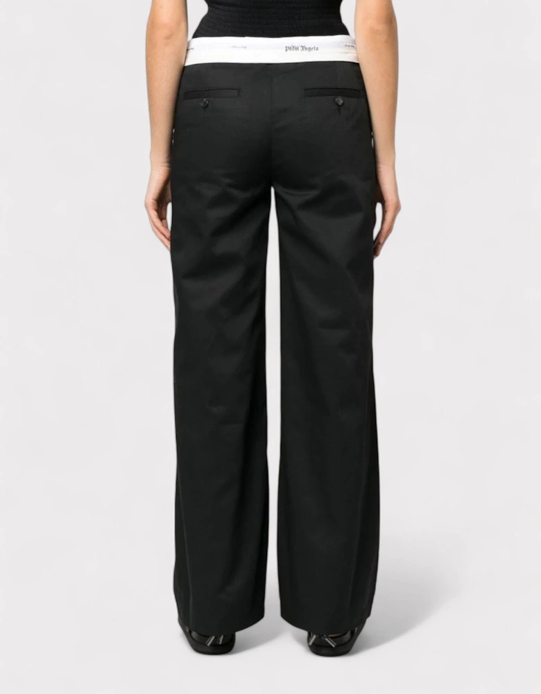 Reverse Wasitband Chino Black Wmns