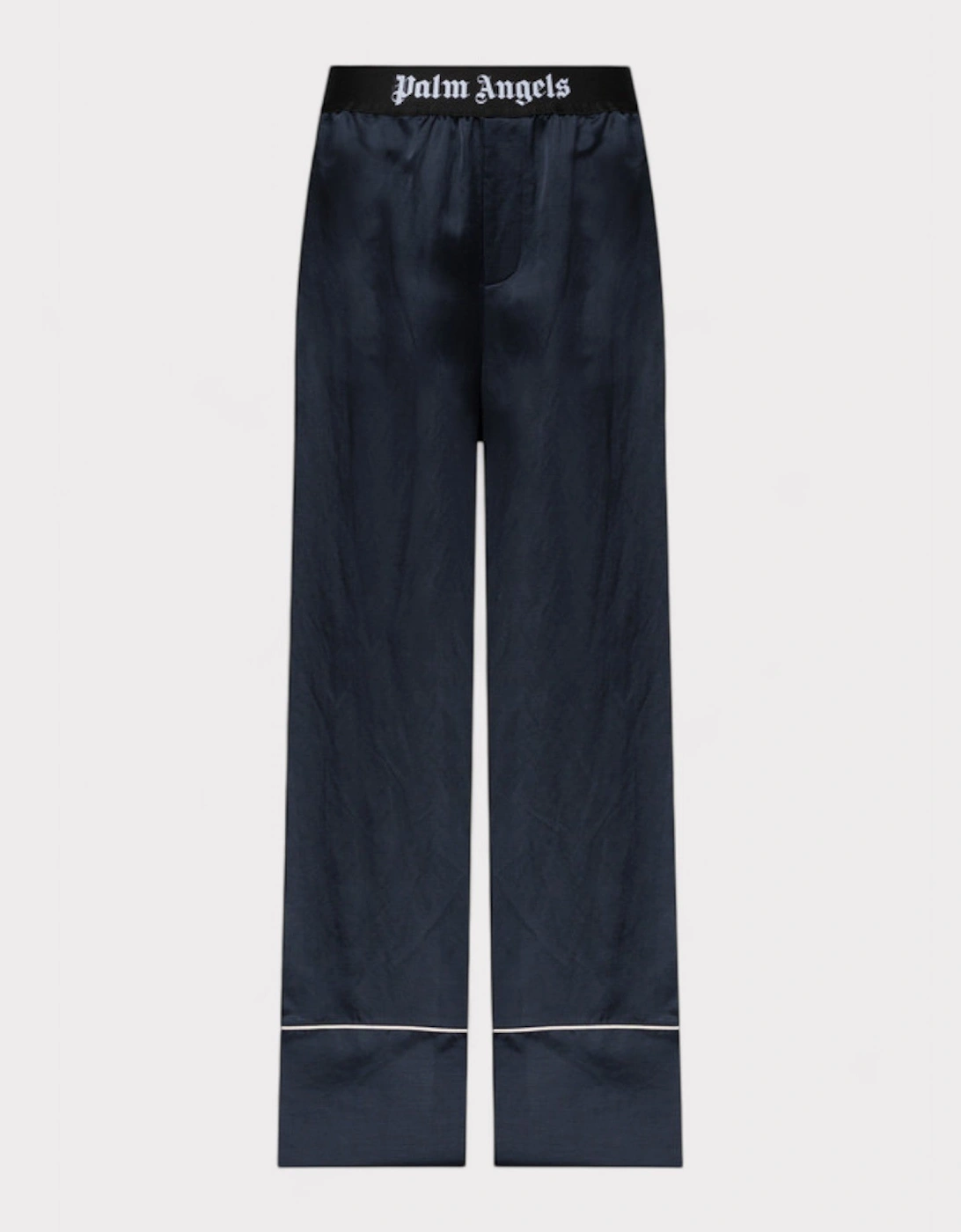Women's Palm Angels Satin Pajama Bottoms Navy Blue - Black - Size: 10/8/10