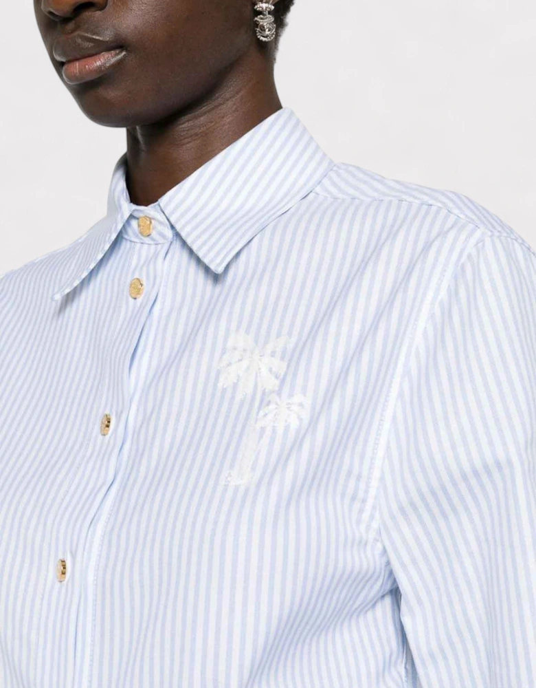 Tree Striped Shirt Womens Blue