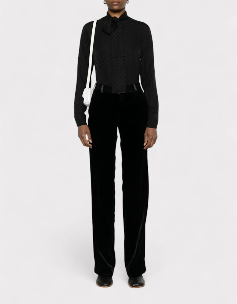 Velvet Tailored Trousers Black