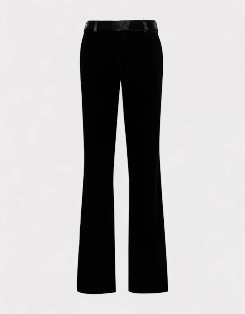 Velvet Tailored Trousers Black