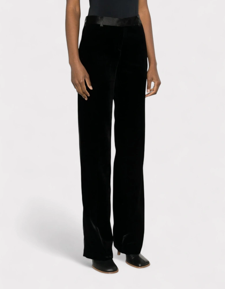 Velvet Tailored Trousers Black