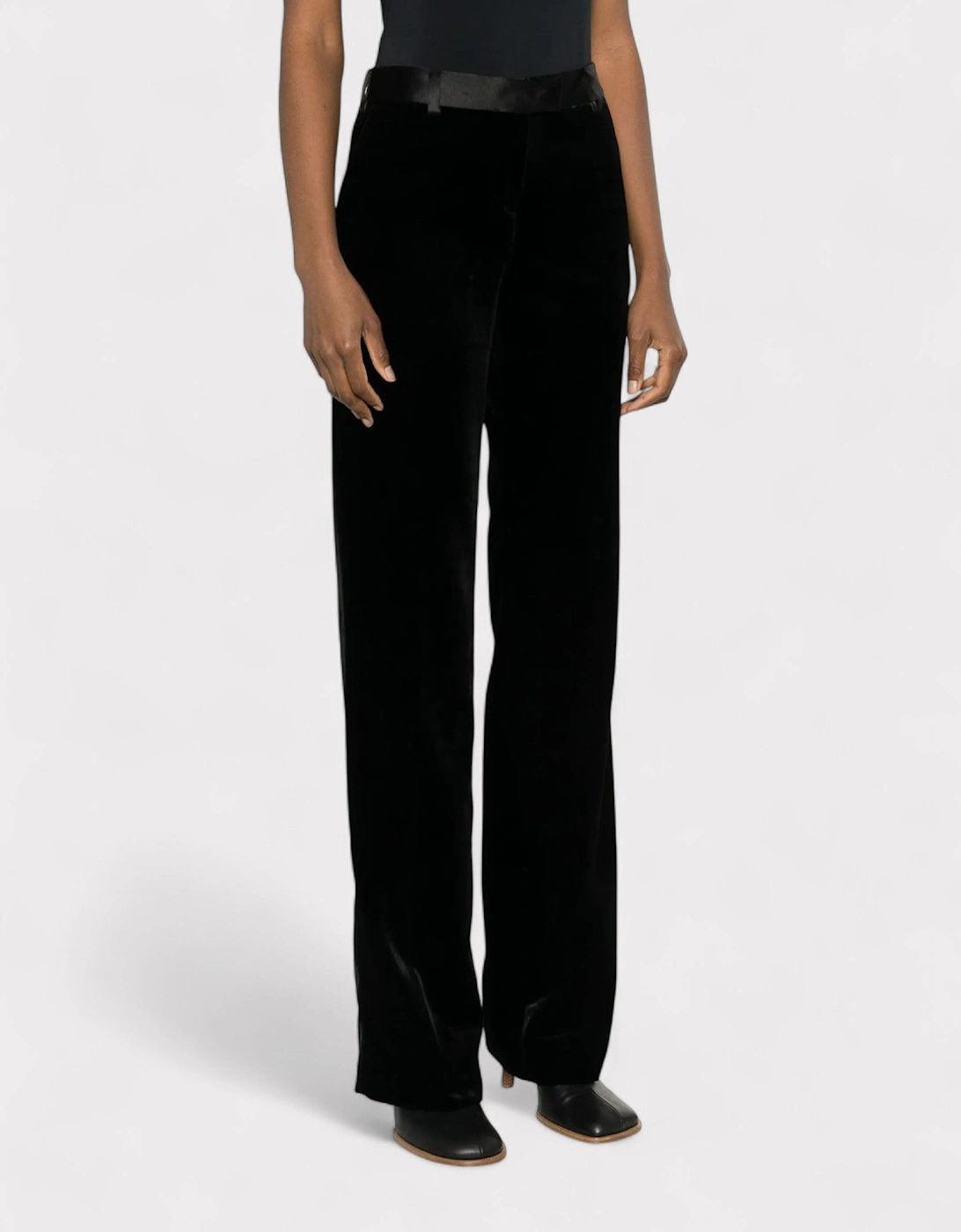 Velvet Tailored Trousers Black