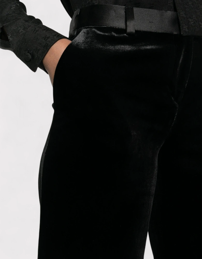 Velvet Tailored Trousers Black