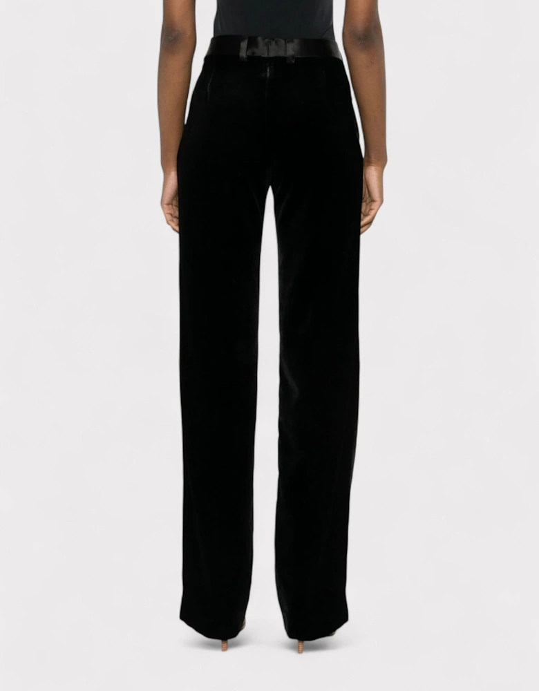 Velvet Tailored Trousers Black