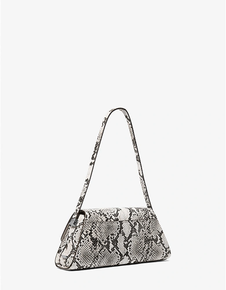 Ludlow Medium Snake Embossed Leather Shoulder Bag